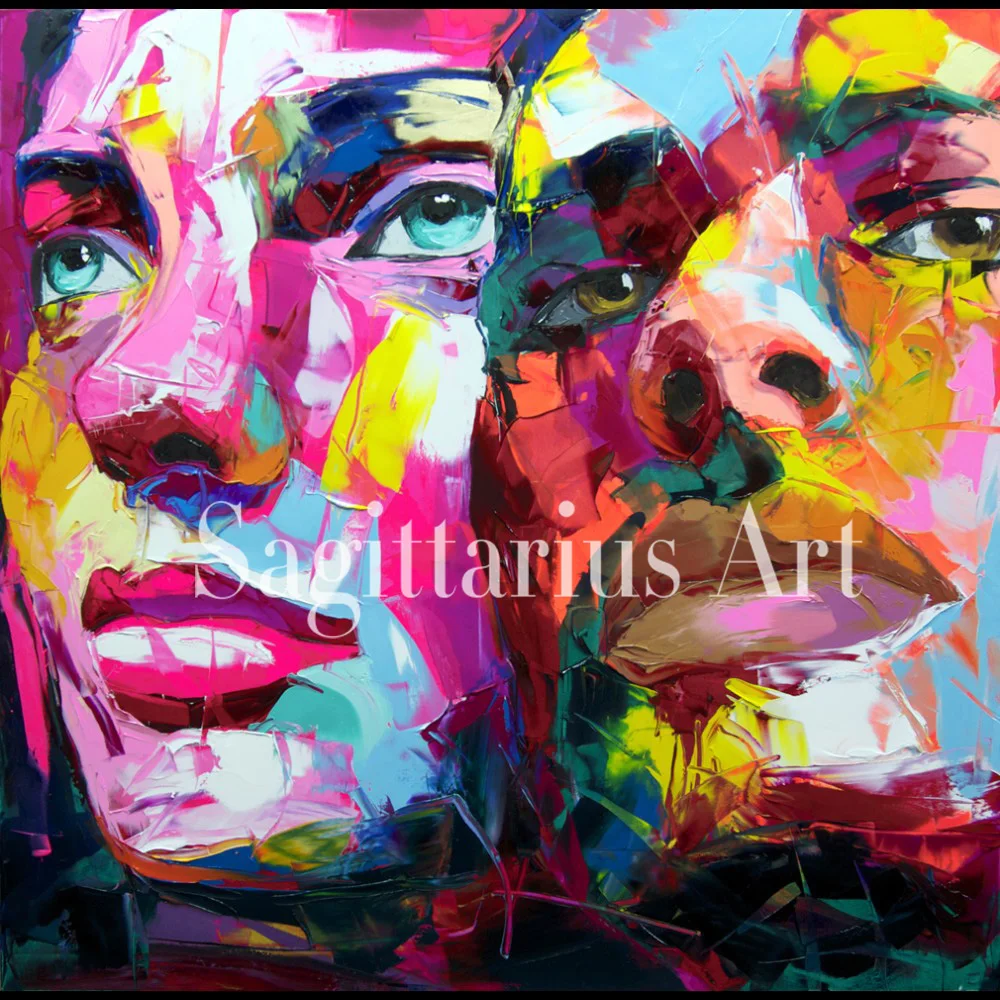 Ручная роспись палитра нож портрет крутое лицо искусство Ana et Dom Francoise дизайнер