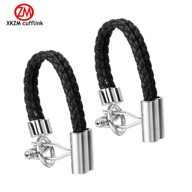 

Luxury Men Black rope Cufflinks High Quality Groom Wedding Cufflinks For Mens Shirt Cuff Links Gemelos Para Camisas