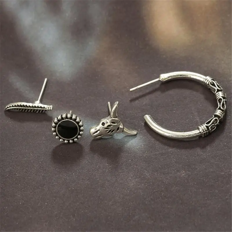 4 шт./компл. модные Винтаж в богемном стиле турецкой серьги гвоздики из двух вещей