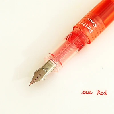 2 шт./лот, Маленькая прозрачная мини-ручка, kawaii SPN-20, Petit1, цветная, розовая, синяя, зеленая, для студентов, ручная, милая, японская, оригинальная - Цвет: Red with 4 ink