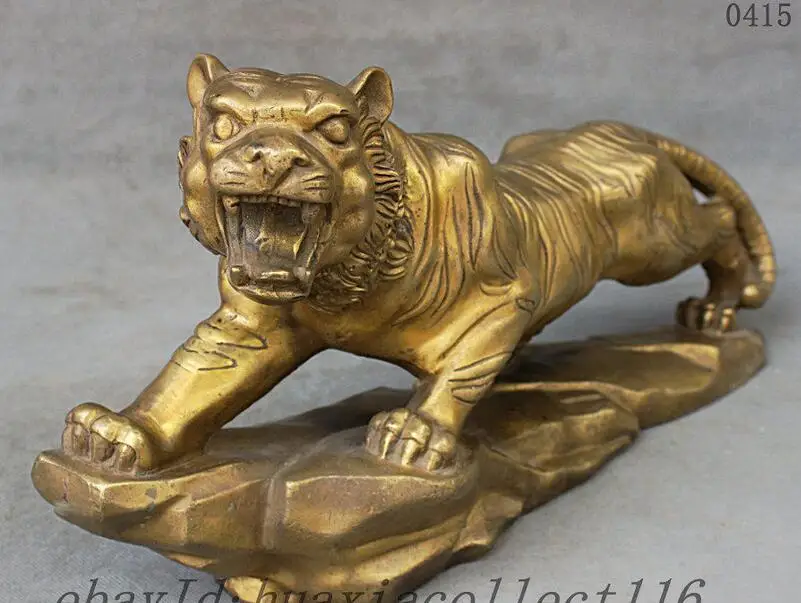 18 &quotкитайские изгнание злых духов Зодиак из латуни тигр на каменной
