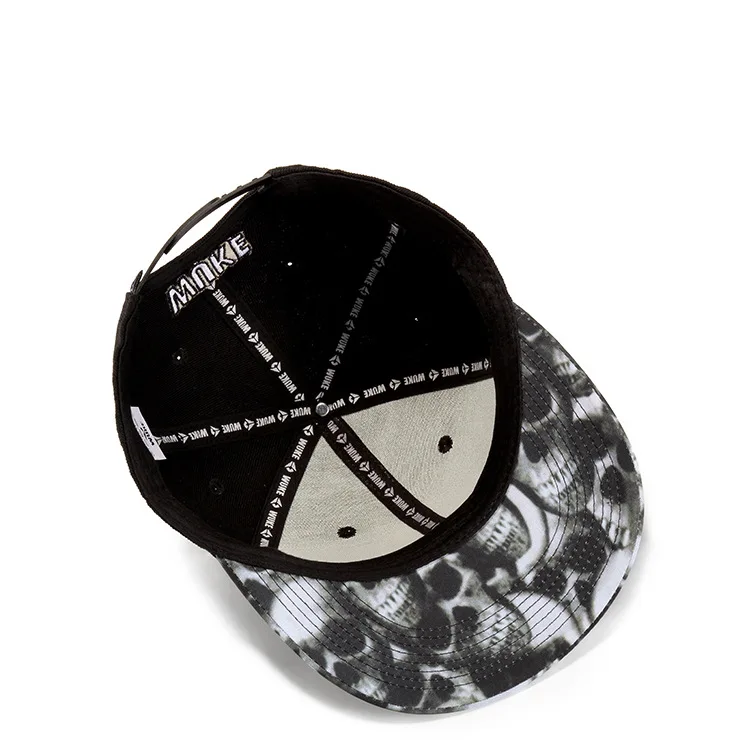 Бейсбольная Кепка Snapback для мужчин с черепом и вышивкой хлопковые однотонные