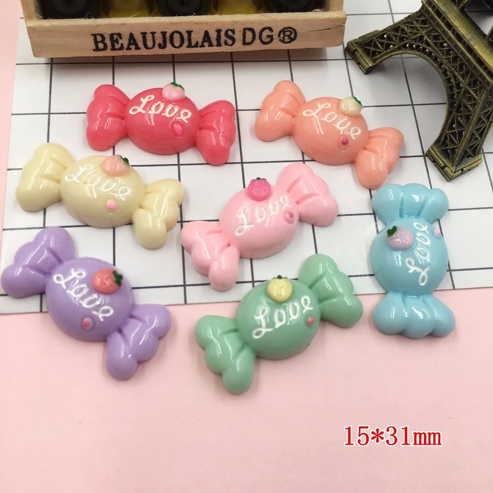 Миниатюрные кавайные конфеты из смолы кабошон с плоской задней поверхностью для