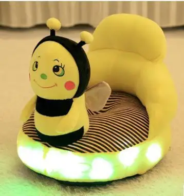 Yellow Bee Style BBSONG детское светящееся пение диван мультфильм животное дети плюшевое поддерживающее кресло Младенческая небьющаяся спина обучение сидение сиденье - Цвет: Yellow Bee Style