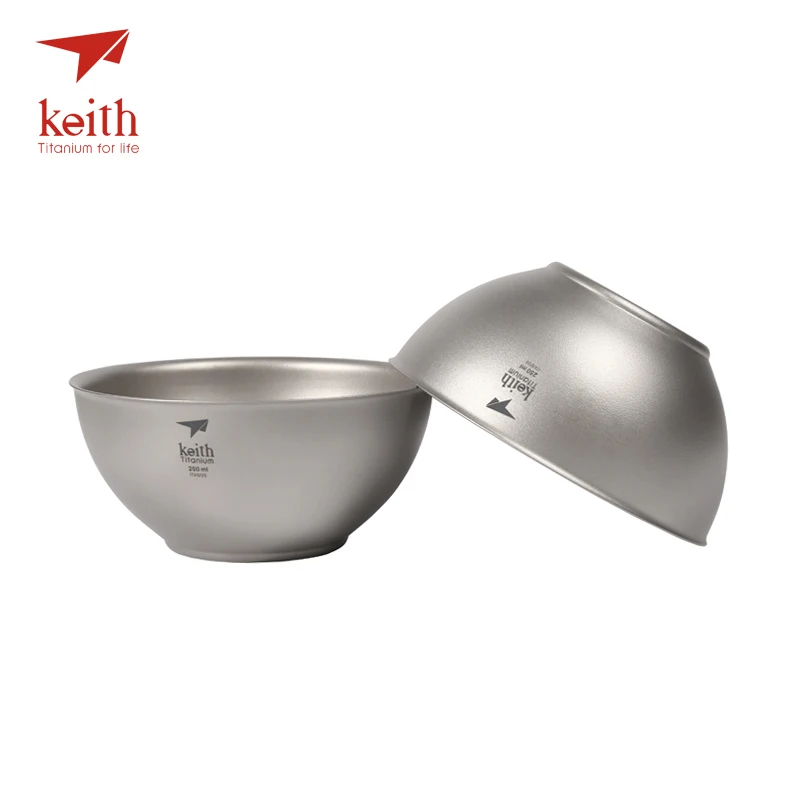 Набор чаш Keith Titanium 250 мл сверхлегкие походные портативные дорожные столовые