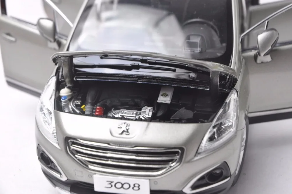1:18 литая под давлением модель для peugeot 3008 2013 Серый внедорожник сплав игрушечный автомобиль миниатюрная коллекция подарок