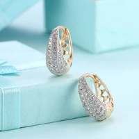 new design handbag shape earrings for women gold color zircon waterdrop hoop earrings woman jewelry drop shipping brincos