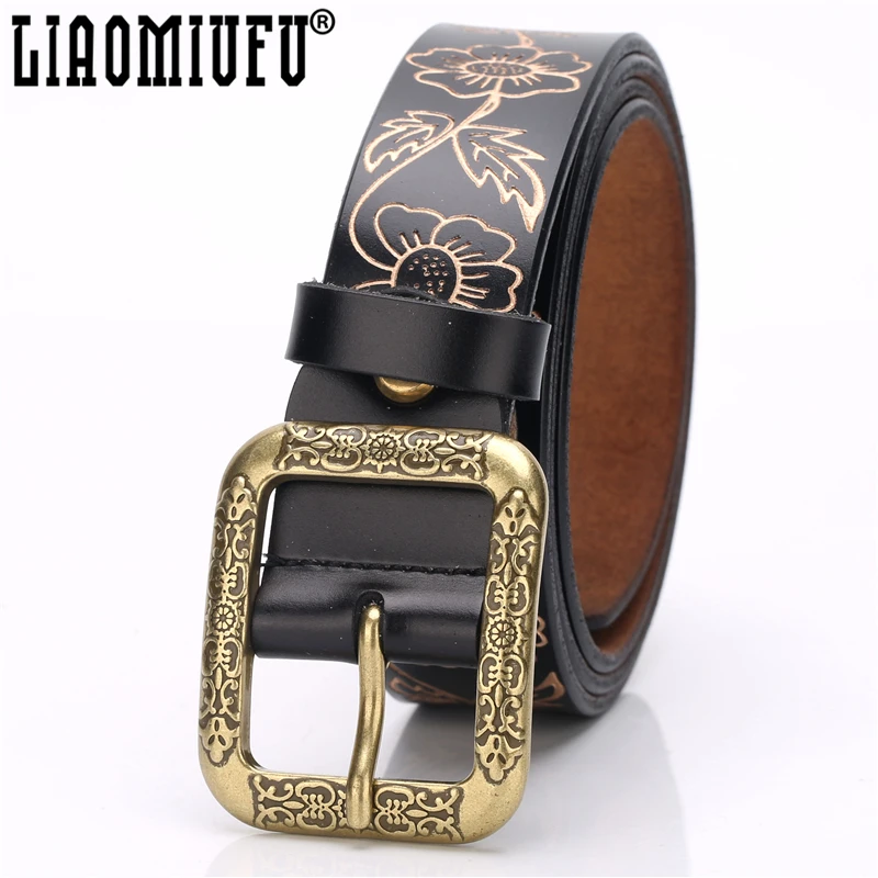 Женский широкий ремень из натуральной кожи LIAOMIUFUFashion винтажный дизайнерский