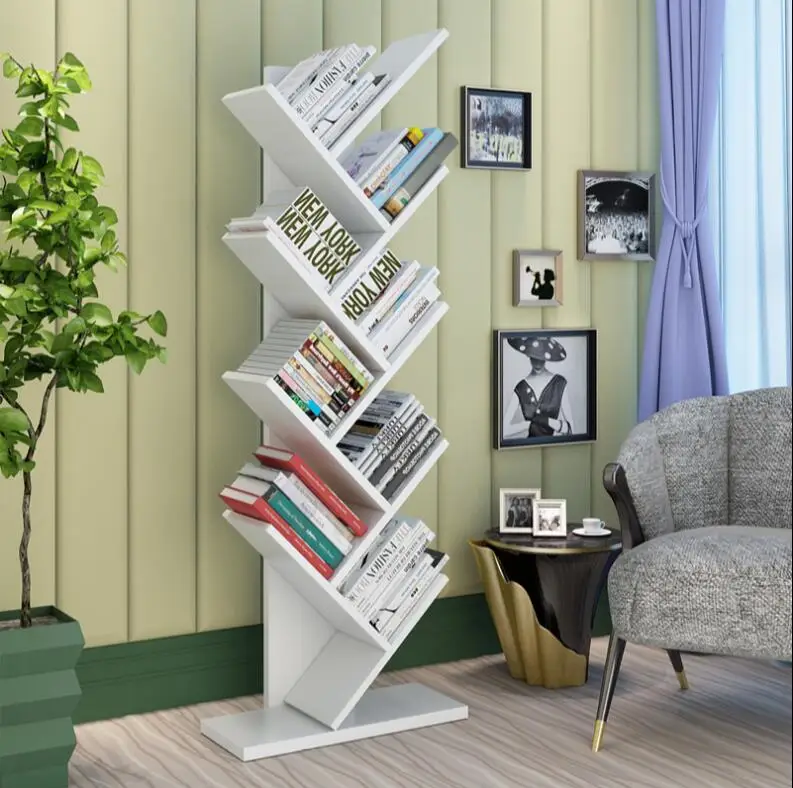 Estanter&iacute;a de &aacute;rbol creativa y moderna para suelo de oficina, estanter&iacute;a peque&ntilde;a para estudiantes y ni&ntilde;os, decoraci&oacute;n de exhibici&oacute;n-1