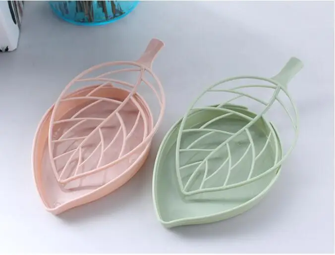 1PC Bathroom Shower Leaf Shape Soap Box Dish Storage Plate Hiking Home Case Container Travel Holder Fresh OK 0797 | Дом и сад