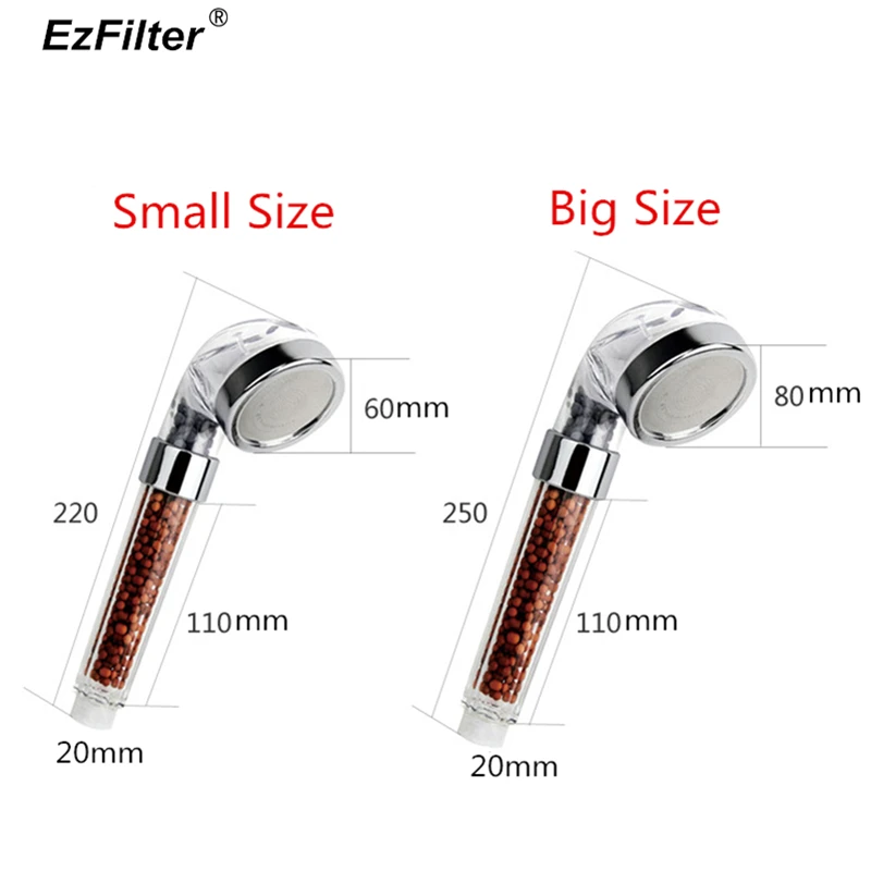 3 функциональный Анионный фильтр для душа высокого давления Германий купания с