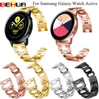 Ремешок 20 мм для наручных часов Samsung galaxy Active galaxy Watch 42 ммGear S2, сменный Браслет из нержавеющей стали со стразами для женщин