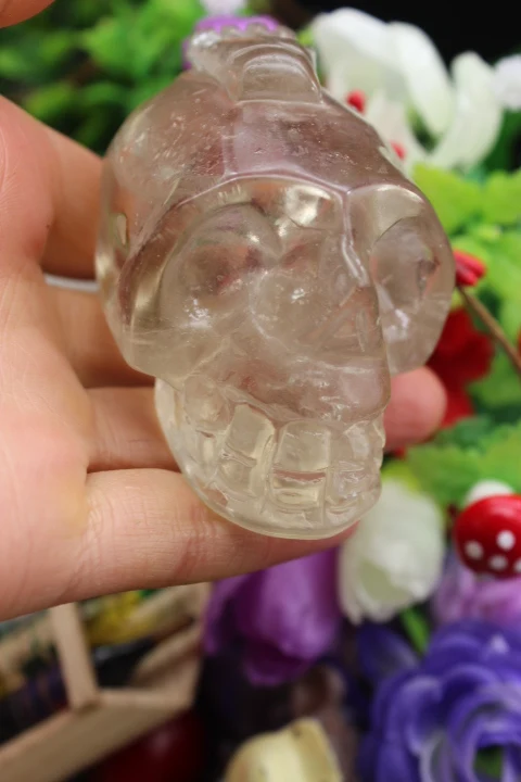 

213 grams of natural quartz crystal white crystal skull to heal