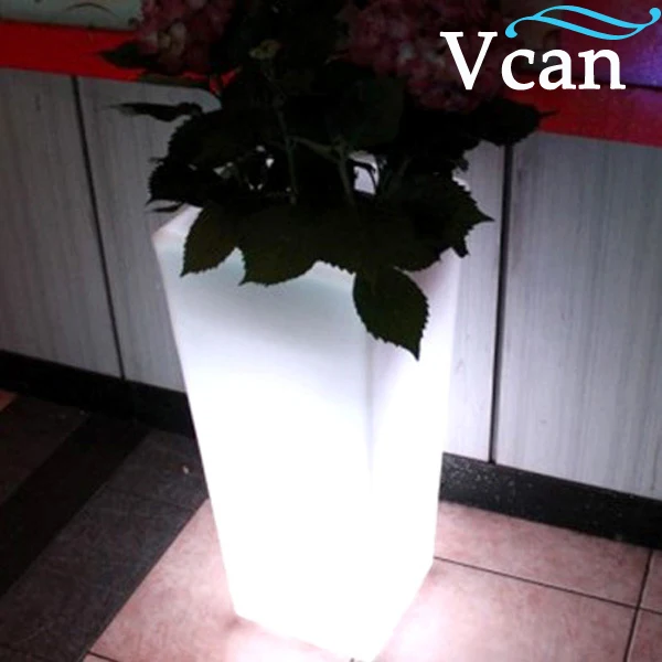 Square Large size big rechargeable battery rgb waterproof remote control LED Flower pot  VC-F4055