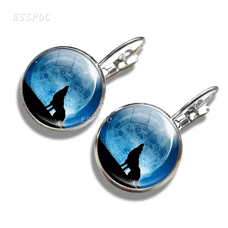 Серьги-кольца с куполом из стекла волка женские модные серьги-Крючки ручной