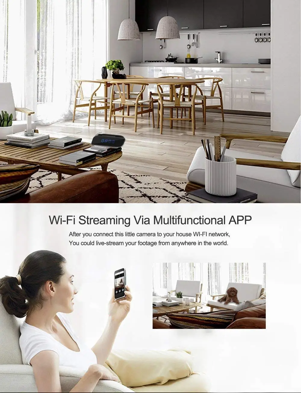 4K wifi мини-камера Z14 будильник времени беспроводной Няня Cam часы P2P IP/AP Домашняя