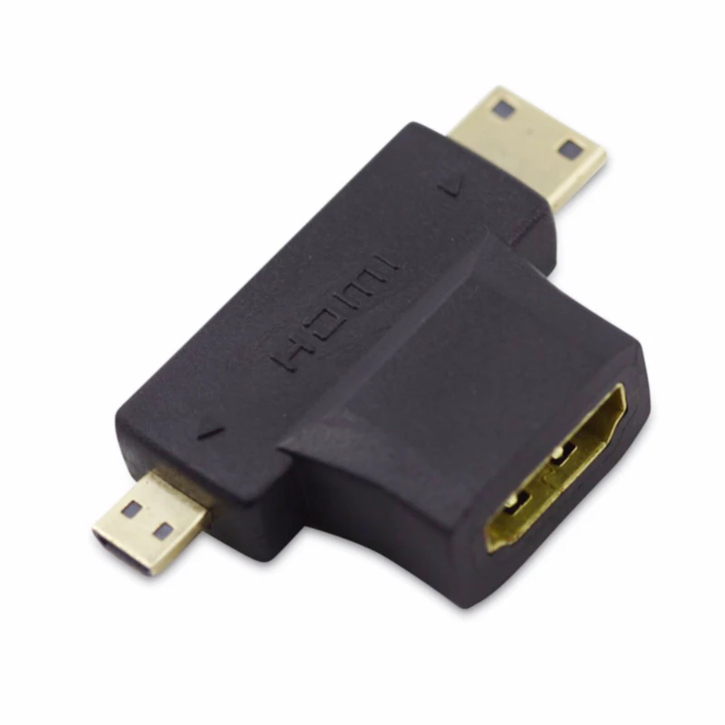 Новый мультимедийный 3 в 1 HDMI Женский к мини мужской + микро Мужской адаптер разъем