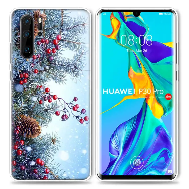 Рождественский чехол со снежинками для huawei P20 P30 P Smart Z Plus P10 P9 P8 mate 10 20 lite Pro Mini силиконовые чехлы для телефона