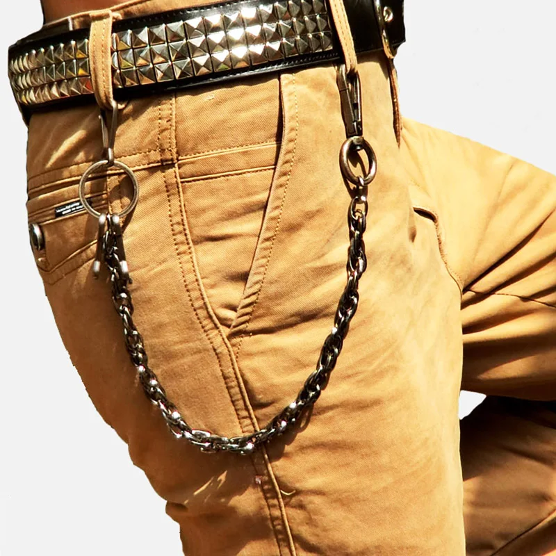 Hip Hop Punk Rock Metal Men Pants Chain Biker Motorcyle Waist  Key Chain Wallet Keychain Trousers Jeans Keyring Jewelry Z40