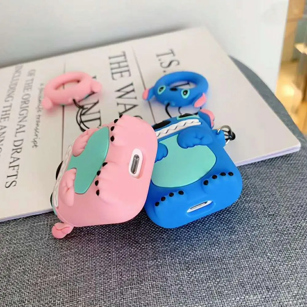 Bluetooth беспроводные наушники чехол для AirPods 1/2 милый стежок Силиконовое кольцо