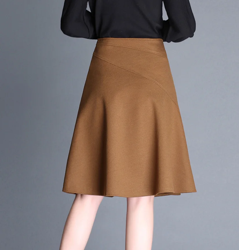 LXMSTH/осенне-зимняя женская шерстяная юбка с высокой талией Корейская большого