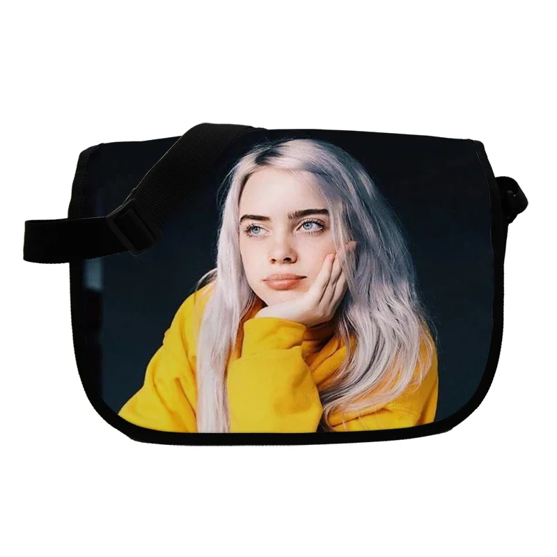 Billie Eilish сумка-мессенджер для мужчин и женщин, сумка через плечо для мальчиков и девочек, дорожные сумки на плечо, Детская маленькая сумка с клапаном, сумки через плечо