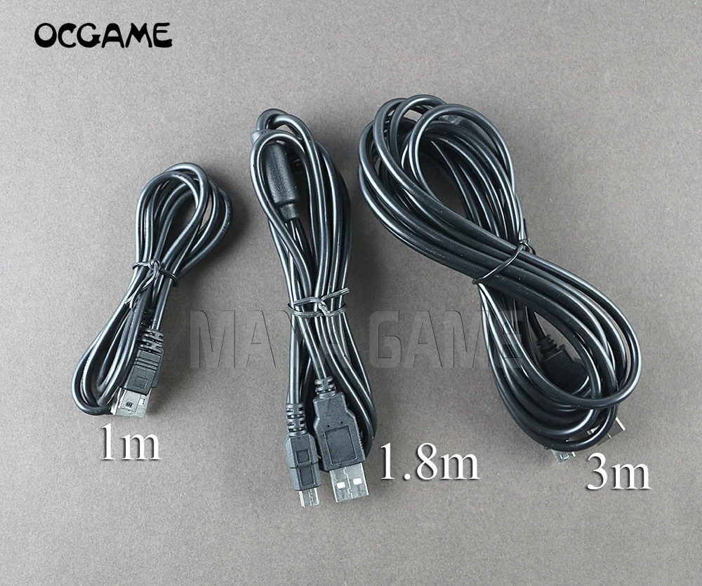 

OCGAME 30pcs/lot 100cm 180cm 300cm Black USB Charging Cord Game Controller Data Charger Cable for Playstation 3 PS3 Controller