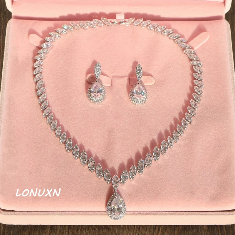 Высокое качество для свадьбы цветы dream корейское ожерелье + серьги пустотелые