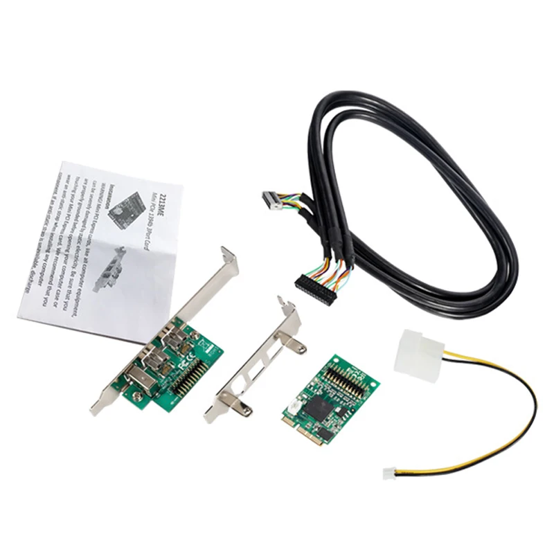 Плата захвата Mini PCIE 2 + 1 порта 1394B 1394A внешняя плата видеоконтроллера Firewire 800 с