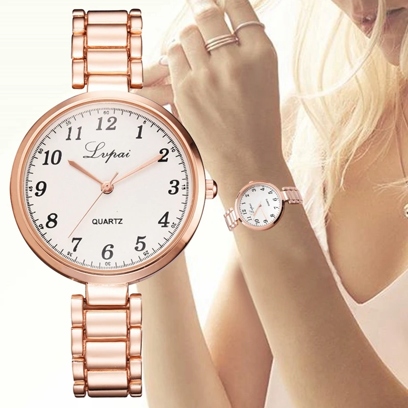Fashion Women Arabic Numbers Watch Luxury Ladies Stainless Steel Mesh Belt Quartz Wrist Relogio Feminino Drop Shipping | Наручные часы