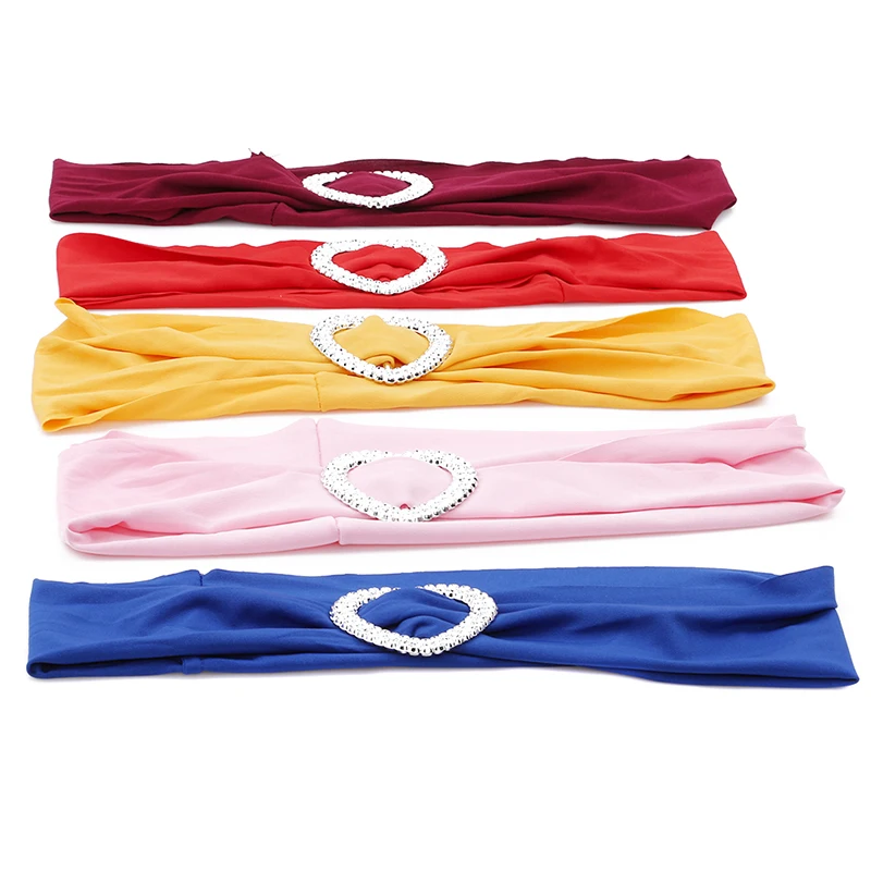 Lycra Leading Knot Chair Belt Royal Blue Spandex With Heart Buckle Universal Wedding Decoration | Дом и сад