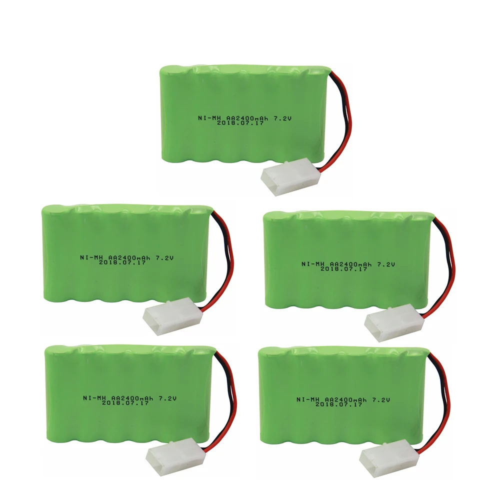 5PCS 7,2 v 2400mah AA Ni-MH аккумулятор Tamiya с зарядным устройством большой емкости электрический игрушечный аккумулятор дистанционный автомобиль корабль Робот перезаряжаемый 7,2 v - Цвет: 5PCS