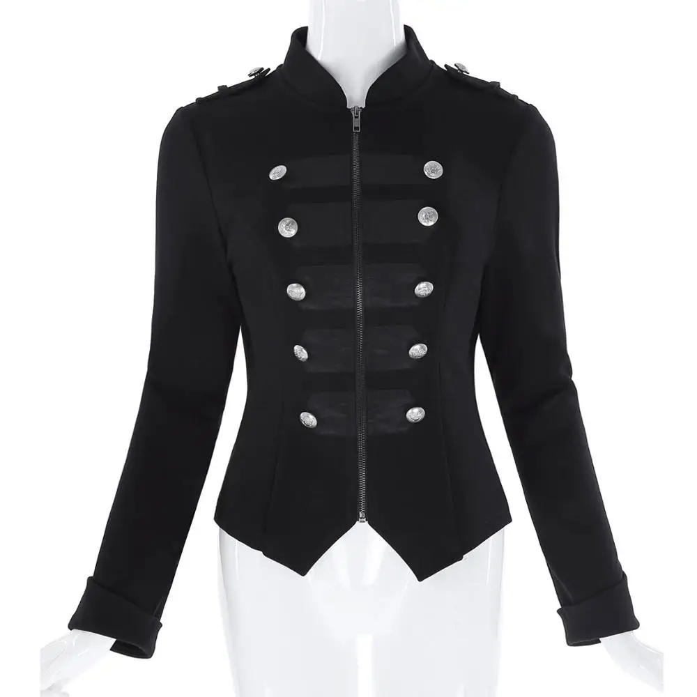 1 Jacket Women Kate Kasin военная куртка женская черная с длинным рукавом Кнопка украшенная молния винтажные готические куртки в викторианском стиле корсет верхняя одежда - Цвет: 1 Jacket Women