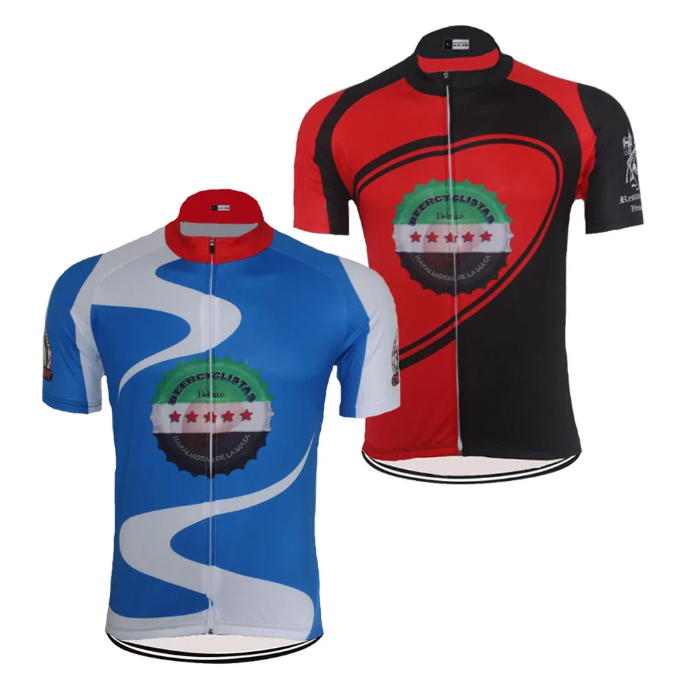 Мужская велосипедная одежда Ropa ciclismo красная и синяя с коротким рукавом для езды