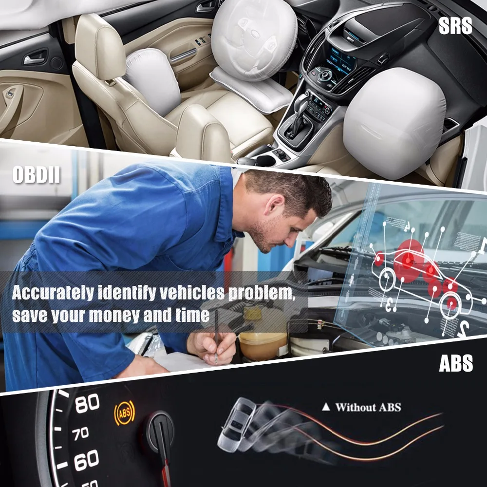 Launch X431 Creader CR619 OBD2 автомобильный сканер ABS SRS система безопасности код считывания сканер инструмент для ODB2 автомобиля диагностический инструмент