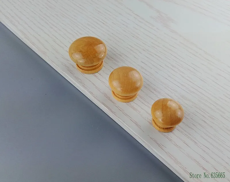 5pcs Round Wooden Knobs Furniture Solid Wood Sliding Door Drawer Knob Wardrobe Kitchen Cabinets Cupboard Pulls Push Handles |