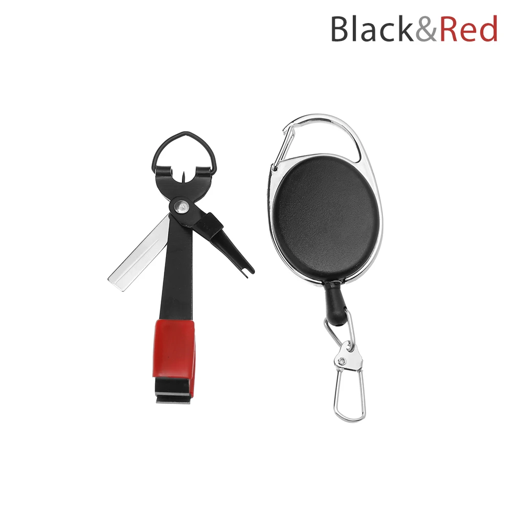 Black Red set Быстрое завязывание узлов для рыбалки, инструмент для быстрой завязывания ногтей, инструмент для завязывания ногтей, леска, резак, кусачки, точилка для крючка, инструмент для завязывания мушек, рыболовные снасти - Цвет: Black Red set