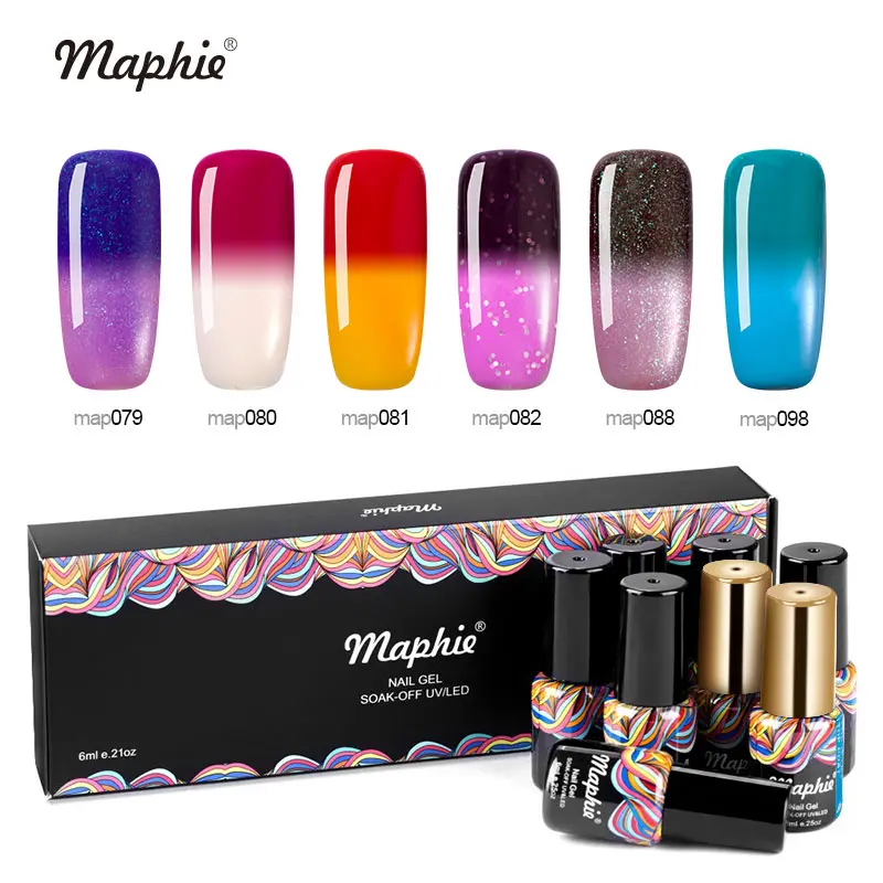 Maphie 8 шт./лот Гель-лак для ногтей набор температуры термальный УФ-гель для ногтей Хамелеон Блестящий светодиодный Гель-лак наборы лаков