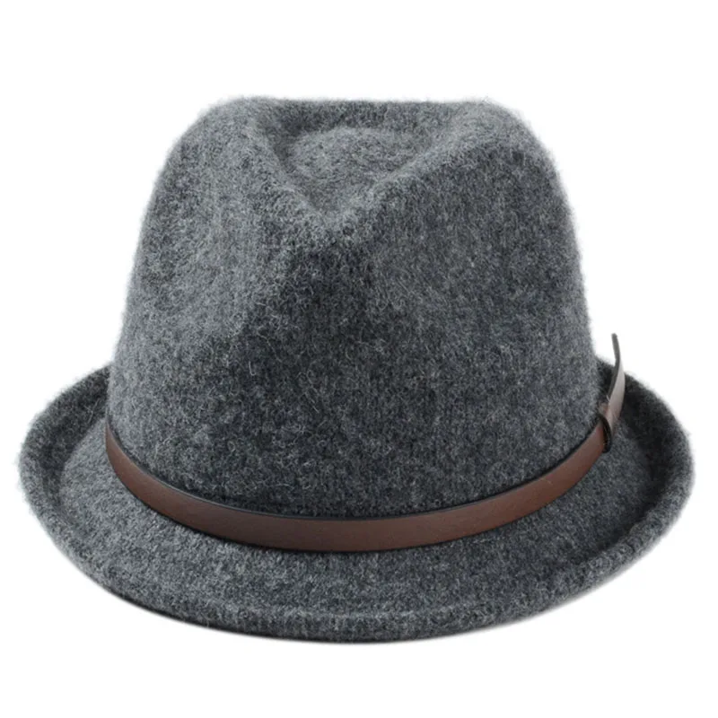 Оригинальный Роскошный мужской шерстяной Джазовый Шапка одноцветная Для мужчин