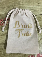 bride tribe bridal shower hen party pouches wedding favor gift muslin bags bachelorette hangover recovery emergancy survival kit