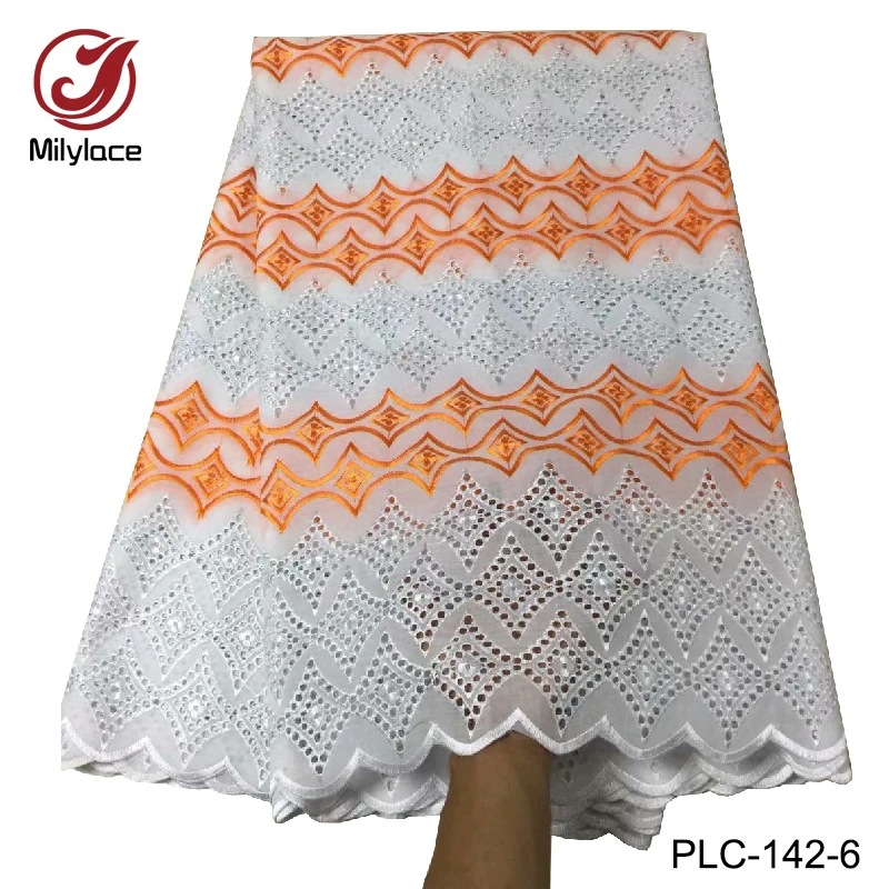 

New coming african swiss lace fabric double color design fashionable nigerian swiss voile lace fabric for dress PLC-142