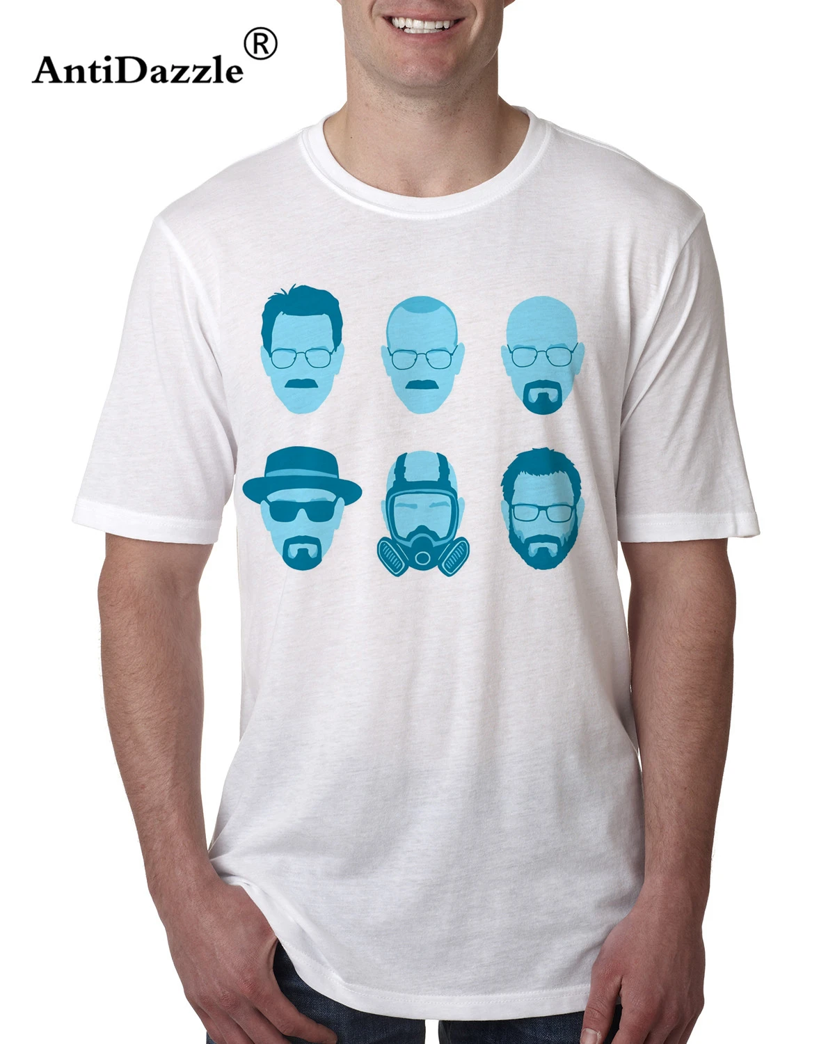 Antidazzle ALL HAIL HEISENBERG синяя версия мужская футболка с коротким рукавом | Мужская