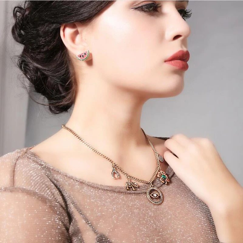 Blue Bird Tears jewelry Retro Devil Eyes short necklace necklace&amp pendant women | Украшения и аксессуары
