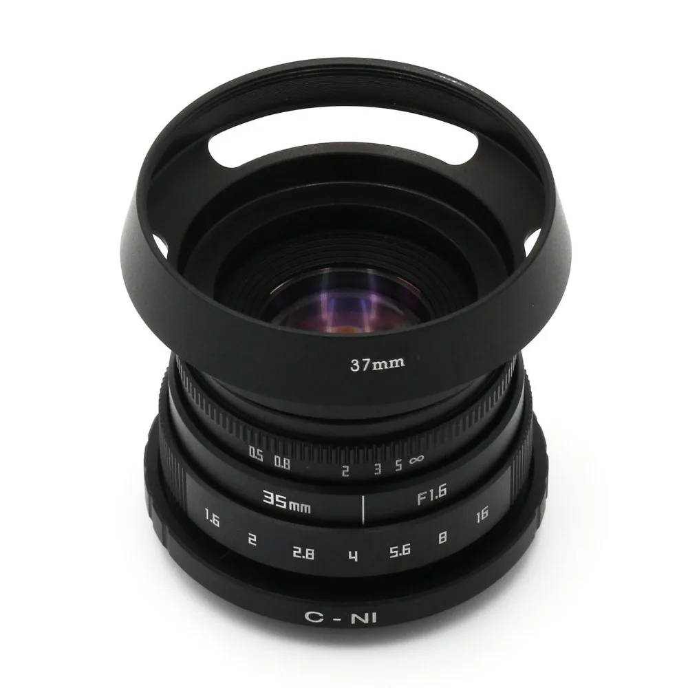 Новый объектив для камеры fujian 35 мм f1.6 C II + бленда адаптер N1 Nikon 1 J2 J3 J4 J5 V3 S1 S2|35mm