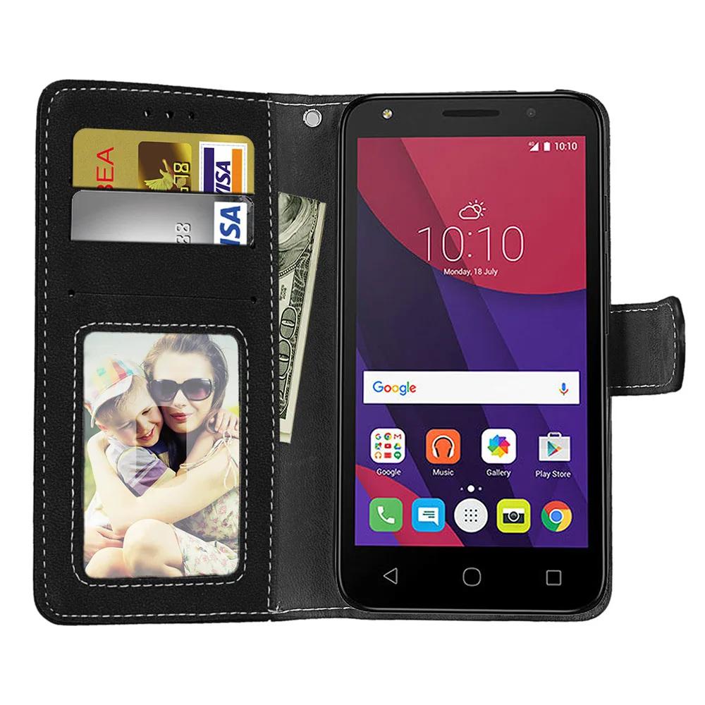 Роскошные Матовые чехлы бумажники из искусственной кожи для Alcatel GO PLAY/IDOL 4/PIXI 4 5 0