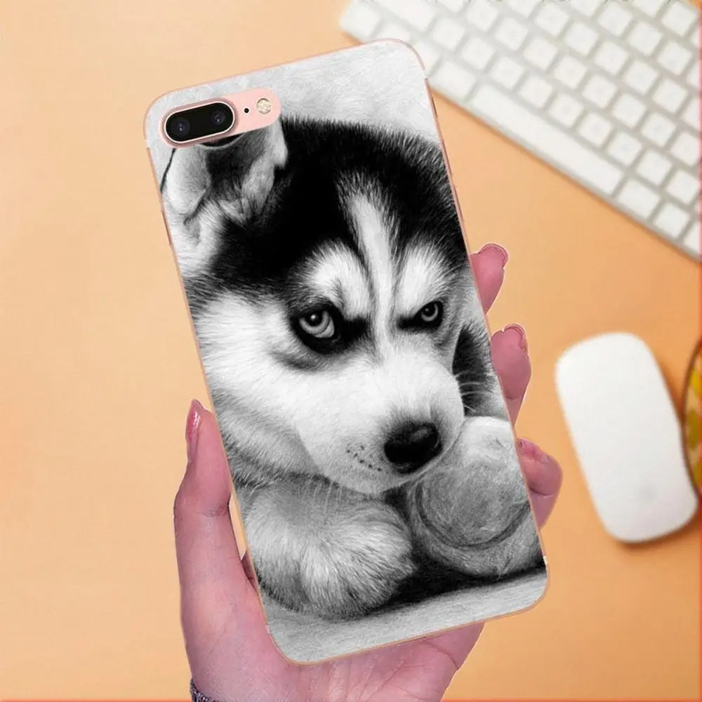 Ультратонкий чехол для телефона Sony Xperia Z Z1 Z2 Z3 Z4 Z5 compact Mini M2 M4 M5 T3 E3 E5 XA XA1 XZ Premium Husky Dog