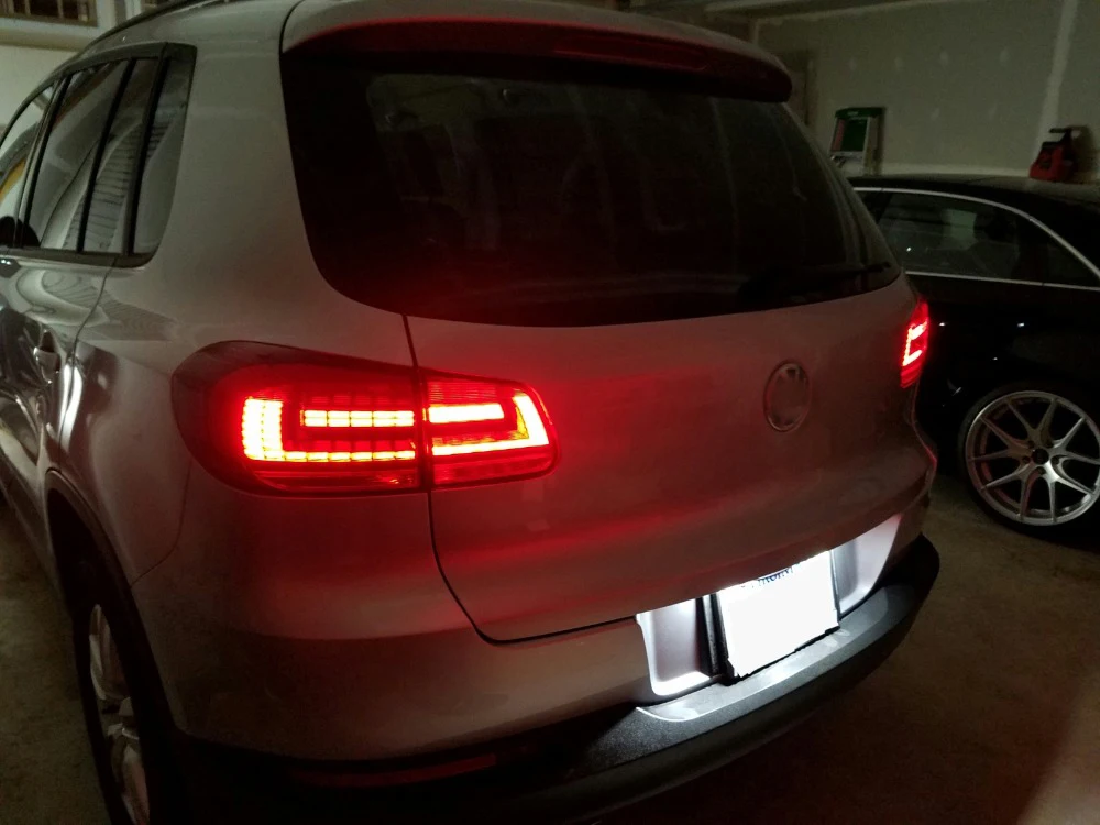 Автомобильный Стайлинг для VW Tiguan задний светильник s 2013- Volks wgen Tiguan светодиодный задний светильник, задний фонарь DRL+ тормоз+ Парк+ сигнализация