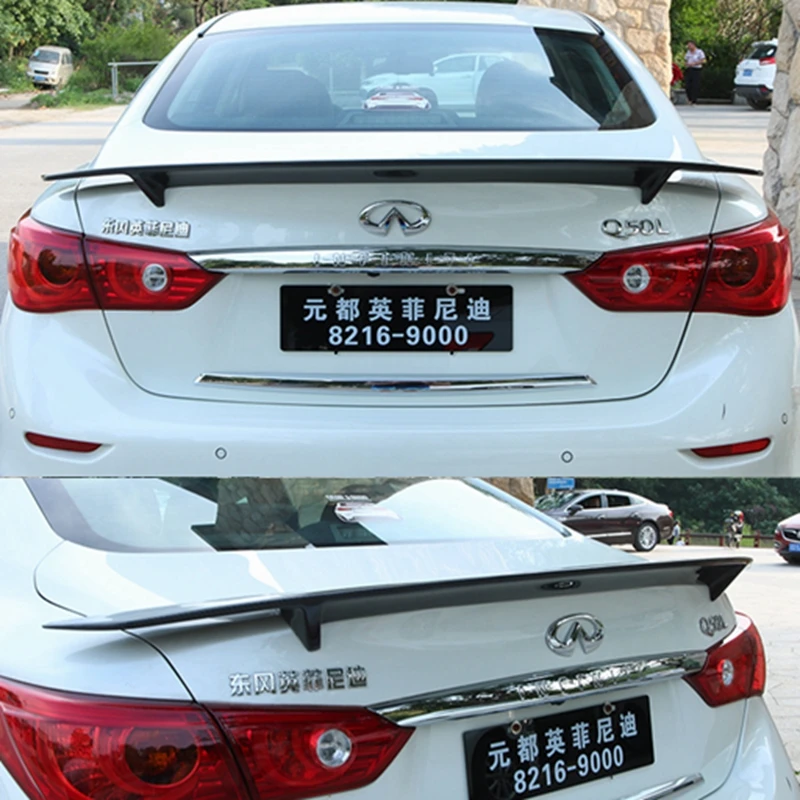 PSM стиль спойлер для Infiniti Q50 Q50S спойлер углеродный PSM стиль- углеродное волокно спойлер на задний багажник, крыло крышка Q50 спойлер