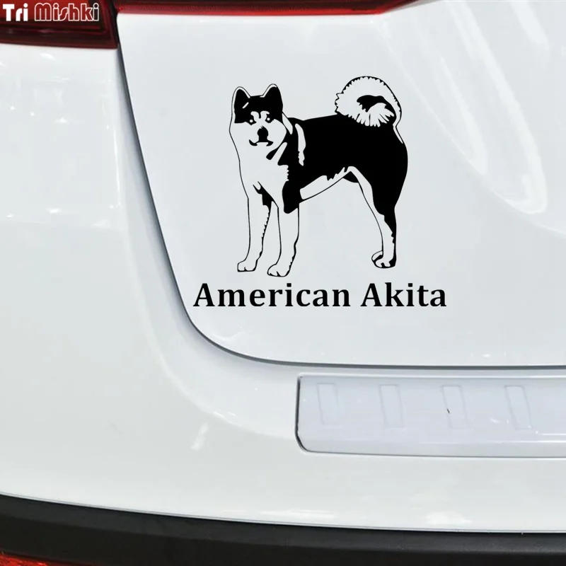 Tri Mishki HZX396# 15*16.5см american akita on board американская акита в машине виниловые наклейки на