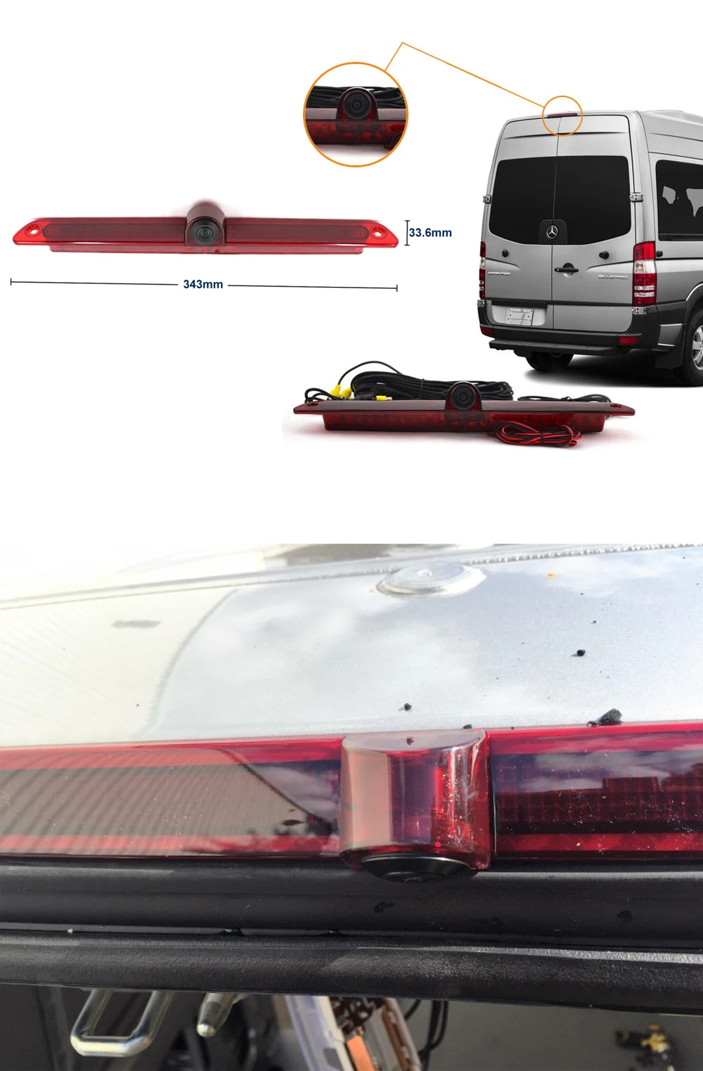 CCD тормозной светильник, Автомобильная камера заднего вида для парковки MERCEDES BENZ Sprinter VW Crafter Transporter, третий тормозной светильник